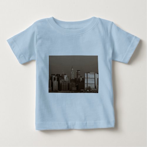 Sepia New York City Skyline Baby T_Shirt