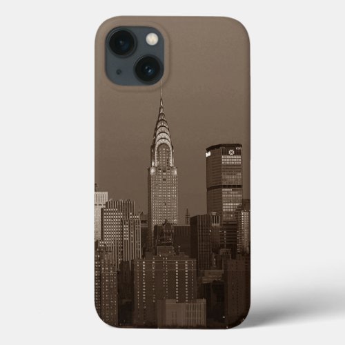 Sepia New York City Skyline iPhone 13 Case