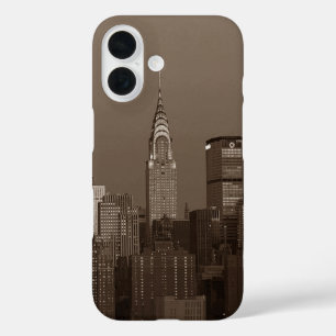 Sepia New York City Skyline iPhone 16 Case