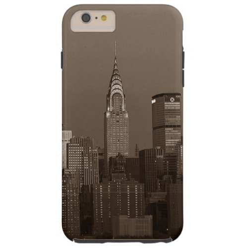 Sepia New York City Skyline Tough iPhone 6 Plus Case