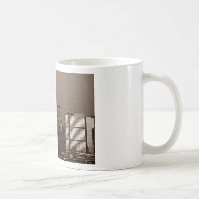 Sepia New York City Skyline Coffee Mug (Right)
