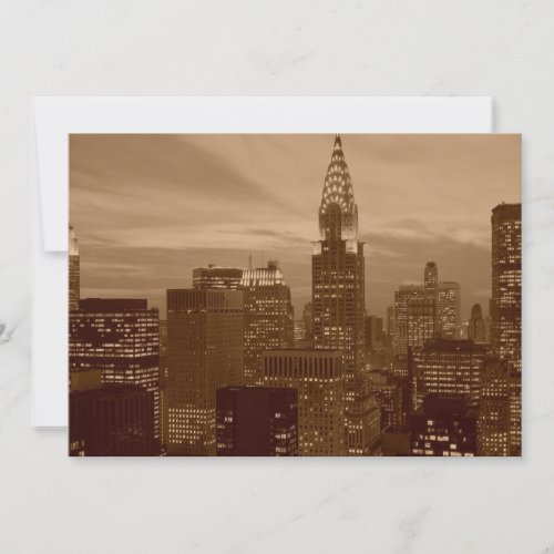 Sepia New York City Skyline Invitation