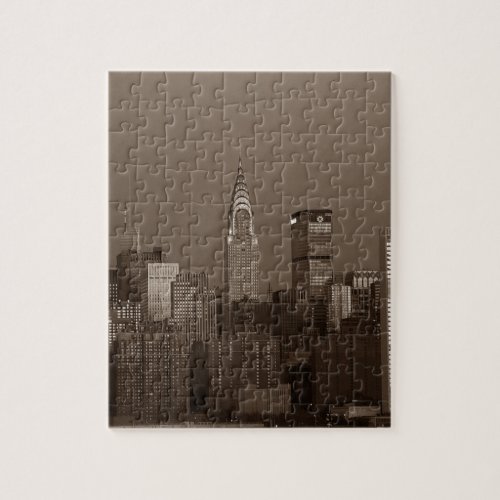 Sepia New York City Skyline Jigsaw Puzzle
