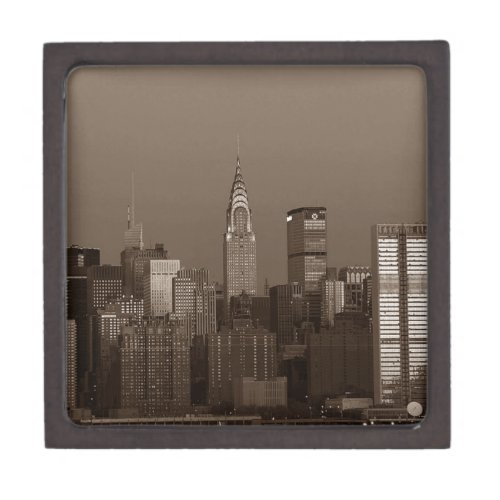 Sepia New York City Skyline Keepsake Box