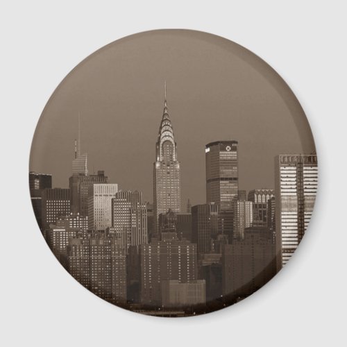 Sepia New York City Skyline Magnet