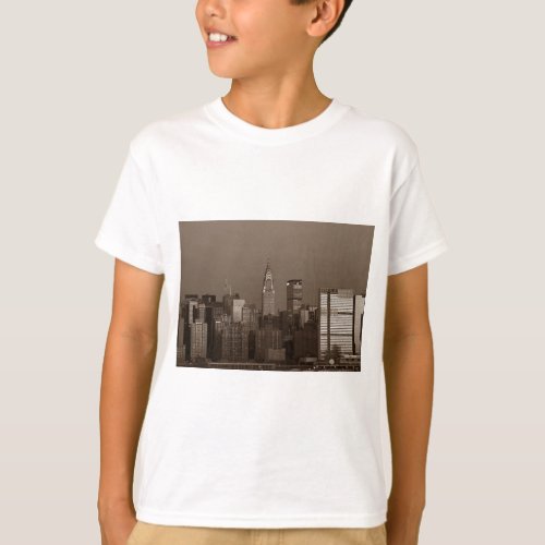 Sepia New York City Skyline T_Shirt