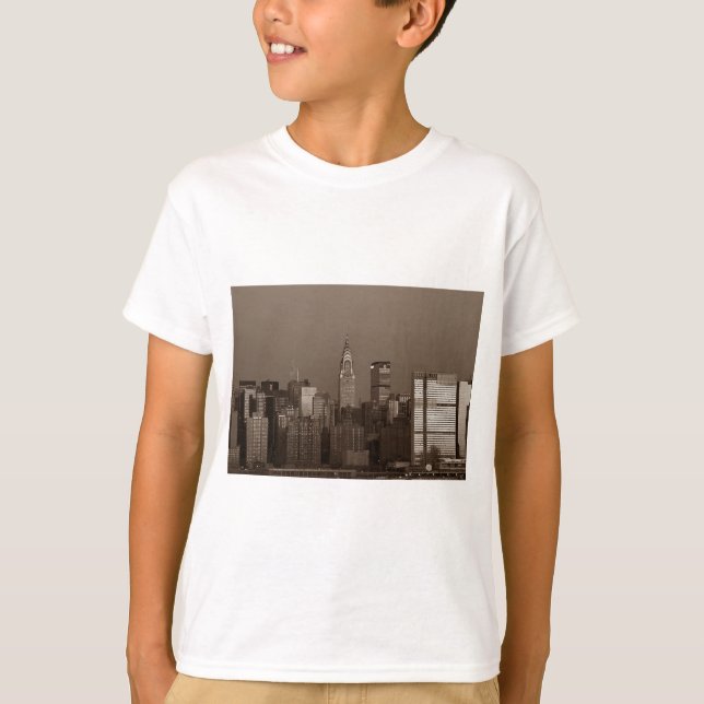 Sepia New York City Skyline T-Shirt (Front)