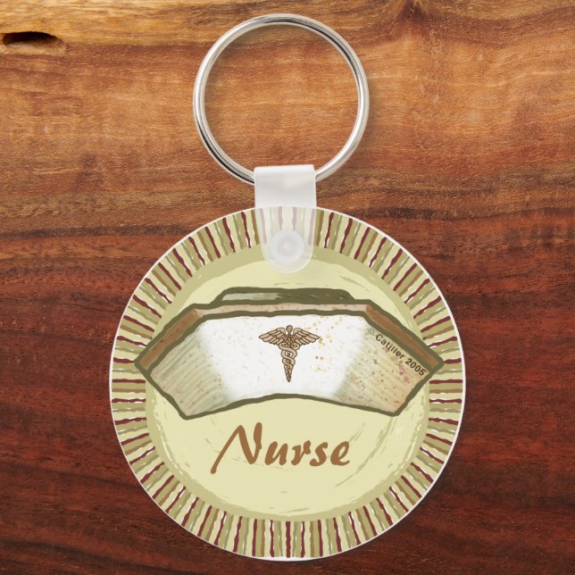Sepia nurse cap keychain (Front)