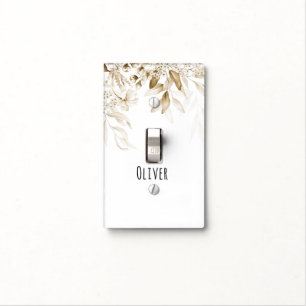 Sepia Nursery Dutch Art Watercolor Floral Light Switch Cover