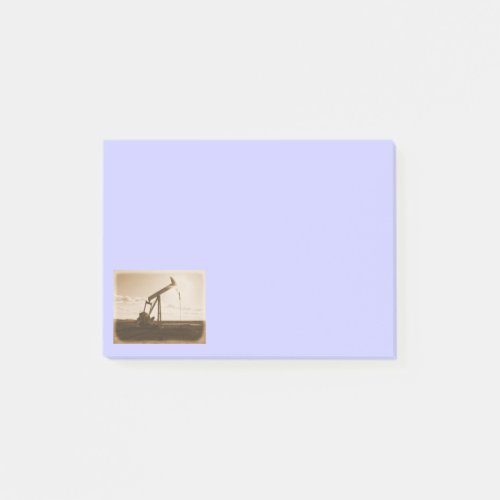 Sepia Oil Well Pumping Unit cornflower blue Post_it Notes