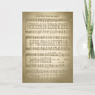 sepia old hymn music for sympathy card