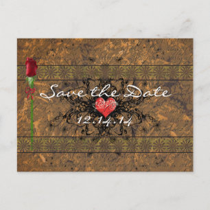 Sepia Old Time Roses Under the Calming Waves Announcement Postcard