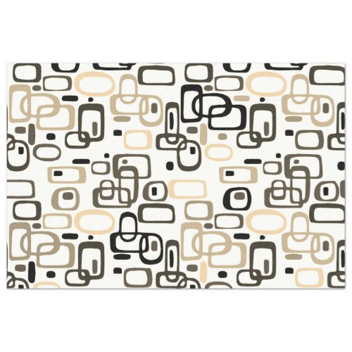 Sepia ovals colorful geometric shapes pattern tissue paper