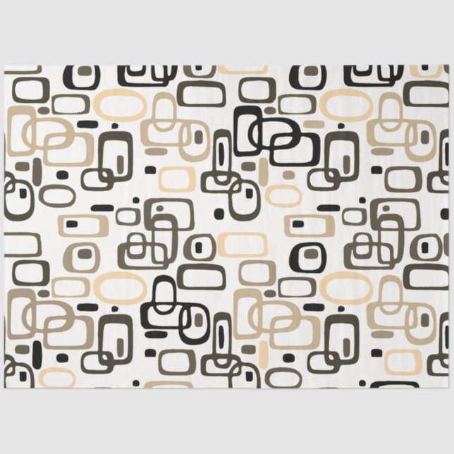 Sepia ovals, colorful geometric shapes pattern tissue paper (Front)