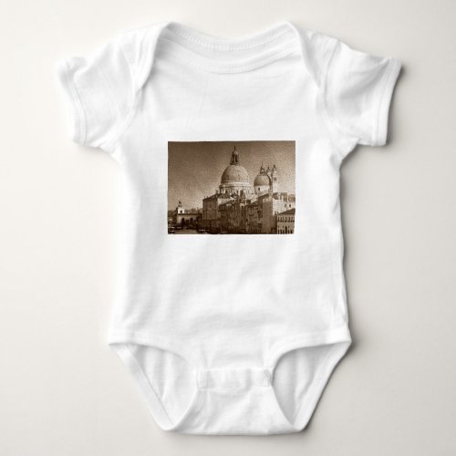 Sepia Paper Effect Venice Grand Canal Baby Bodysuit