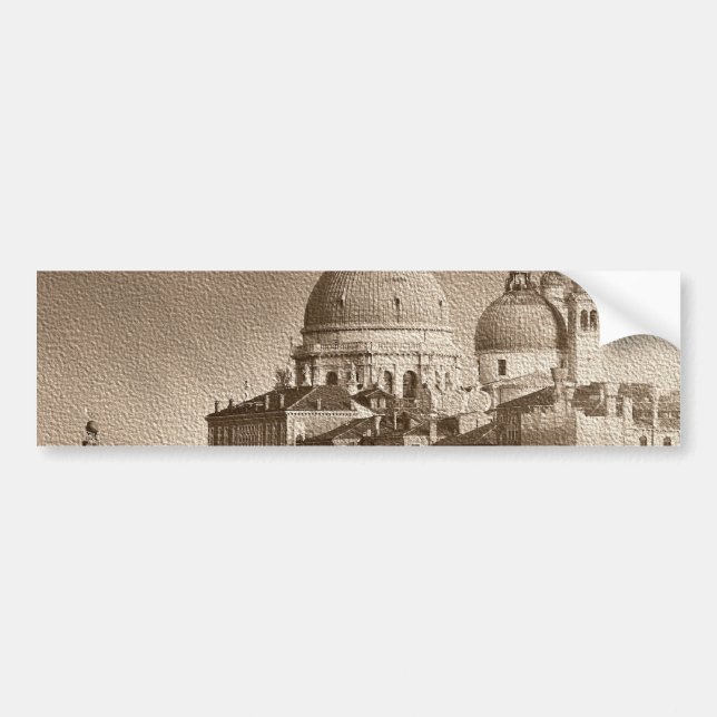 Sepia Paper Effect Venice Grand Canal Bumper Sticker (Front)