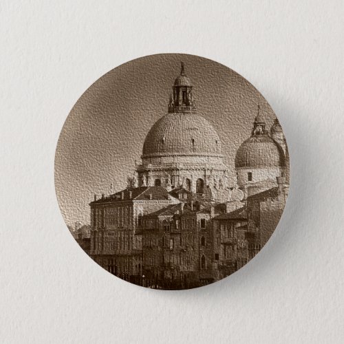 Sepia Paper Effect Venice Grand Canal Button