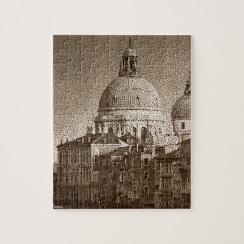 Sepia Paper Effect Venice Grand Canal Jigsaw Puzzle