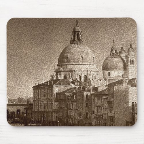 Sepia Paper Effect Venice Grand Canal Mouse Pad