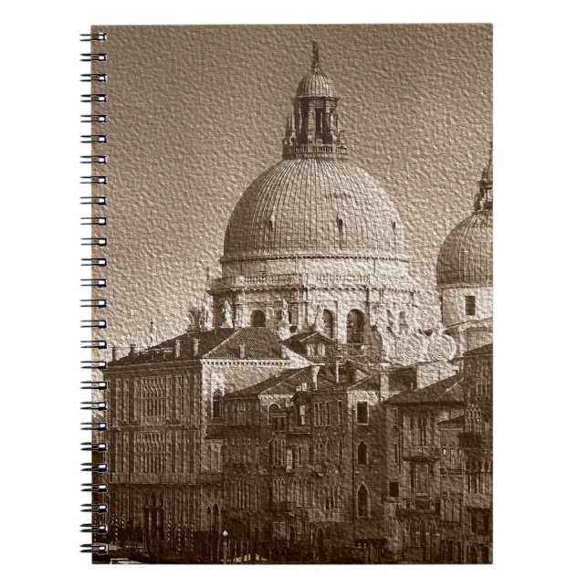 Sepia Paper Effect Venice Grand Canal Notebook (Front)