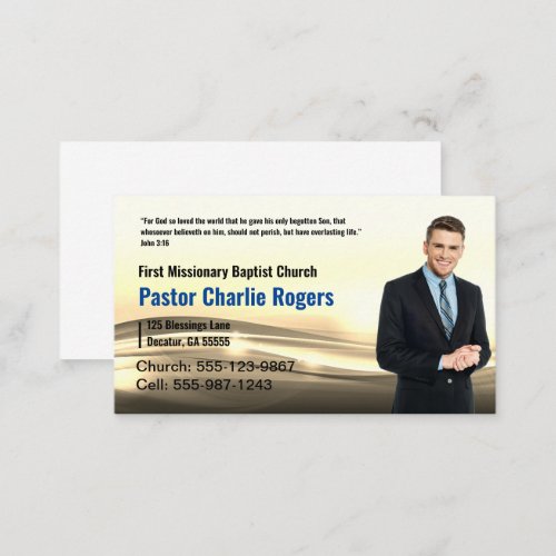 Sepia Pastor or Deacon Photo Church Business Card