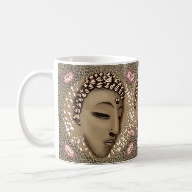 Sepia Peace Buddha Coffee Mug (Left)