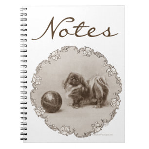 Sepia Pekingese Portrait Notebook