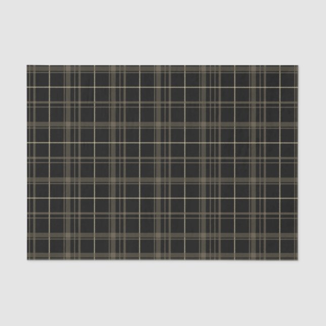 Sepia Plaid Tissue Paper (Front)
