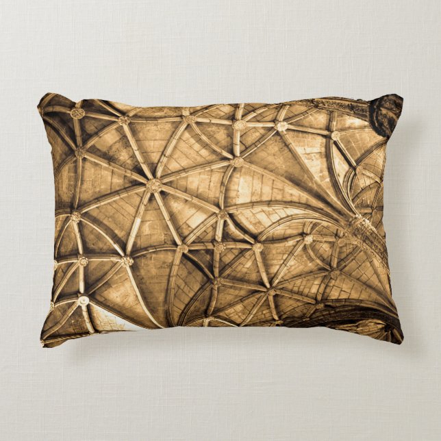 Sepia Portuguese Ceiling Accent Pillow (Front)