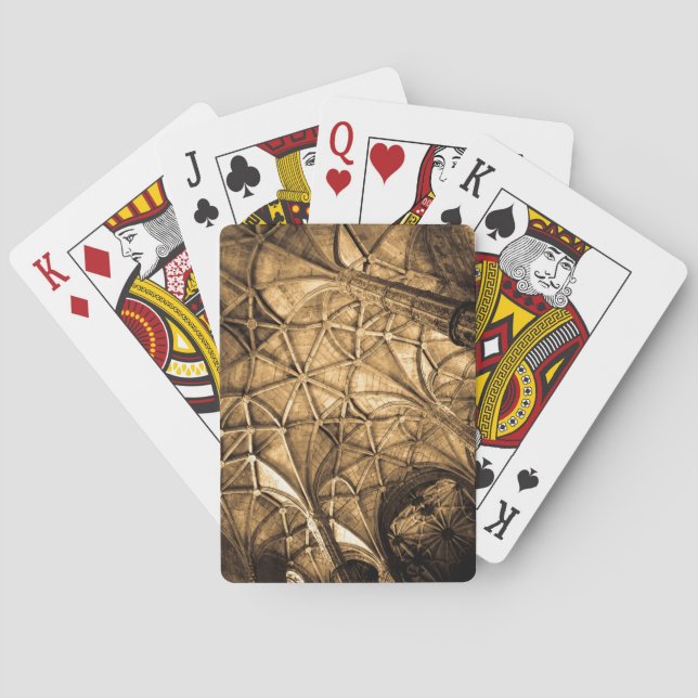 Sepia Portuguese Ceiling Poker Cards (Back)