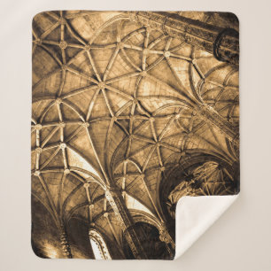 Sepia Portuguese Ceiling Sherpa Blanket