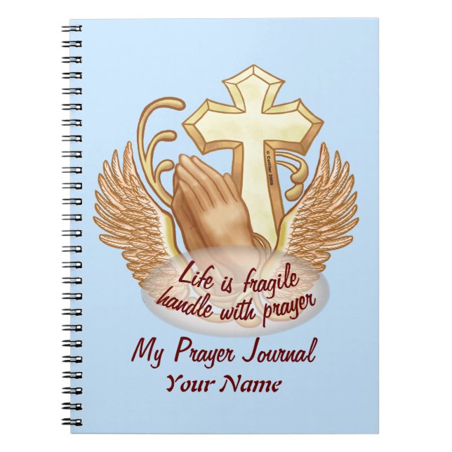 Sepia Prayer Hands Christian  Notebook (Front)