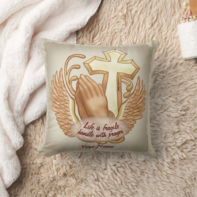 Sepia  Prayer Hands Christian pillow (Blanket)