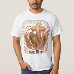 Sepia Prayer Hands Christian T-Shirt