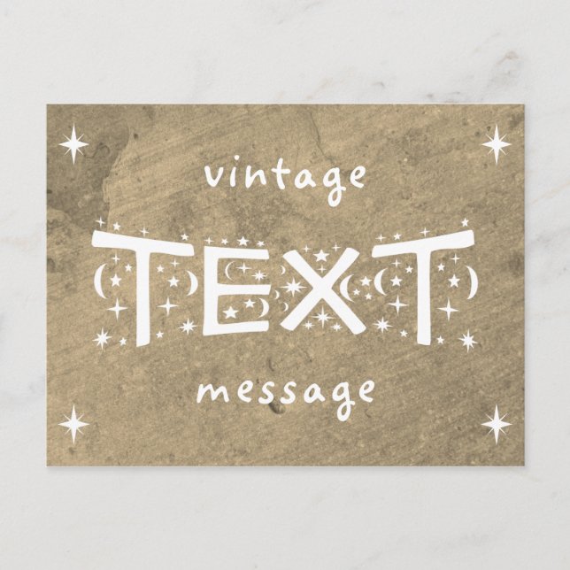 Sepia Rock Vintage Text Message Postcard (Front)
