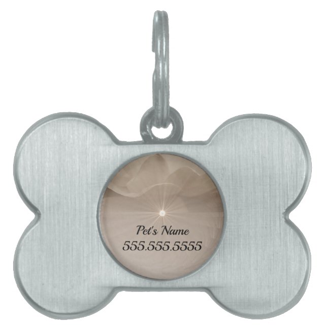 Sepia Rose Art Pet ID Tag (Front)