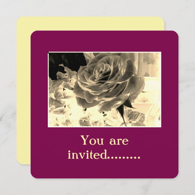 Sepia Rose Invitation (Front/Back)