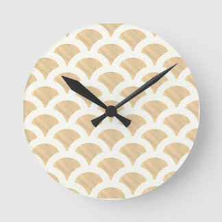 Sepia Scallop Round Clock