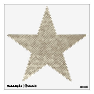 Sepia Silver Crosshatch Star Wall Decal (Reusable)