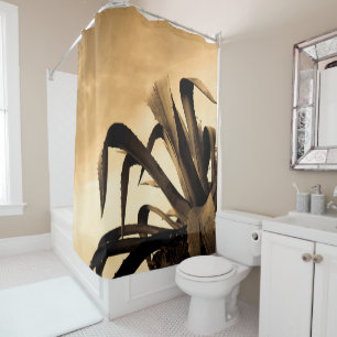Sepia Spanish Aloe Plant Photograph Shower Curtain