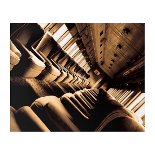 Sepia Steam Train Interior Acrylic Wall Art