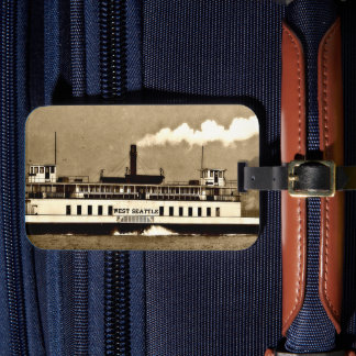 Sepia Steamboat Ferry Luggage Tag