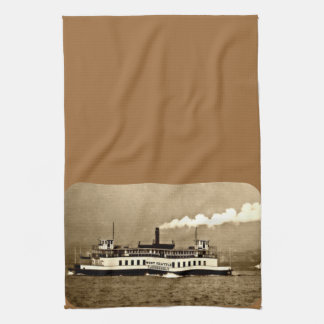 Sepia Steamboat Ferry Towel