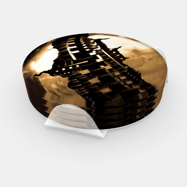 Sepia Steampunk Coaster Set (Set)