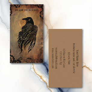  Sepia Stone Tribal Clockwork Gears Black Raven  Business Card