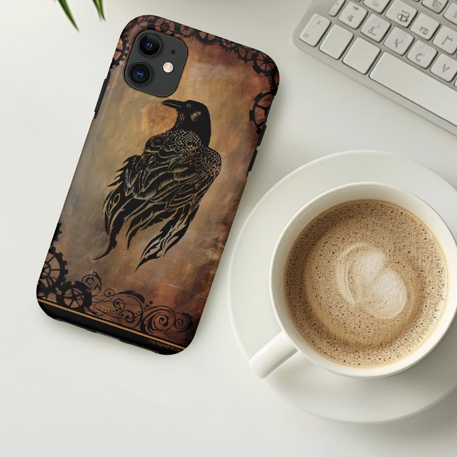  Sepia Stone Tribal Clockwork Gears Black Raven  Case-Mate iPhone Case (Creator Uploaded)