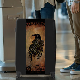 Sepia Stone Tribal Clockwork Gears Black Raven Luggage