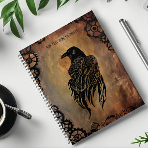 Sepia Stone Tribal Clockwork Gears Black Raven Planner