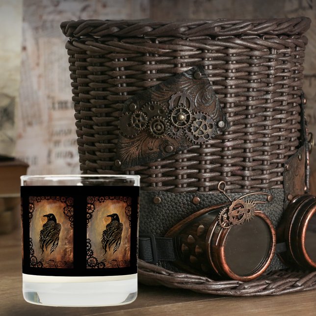  Sepia Stone Tribal Clockwork Gears Black Raven  Scented Candle (Creator Uploaded)