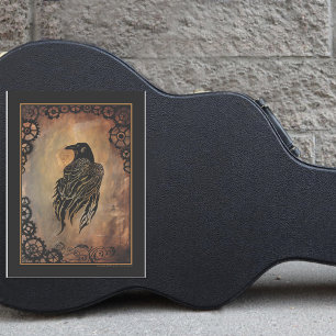  Sepia Stone Tribal Clockwork Gears Black Raven  Sticker